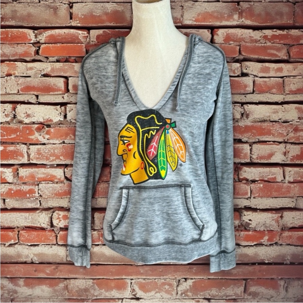 Colorfast Grey Chicago Blackhawks Hoodie
